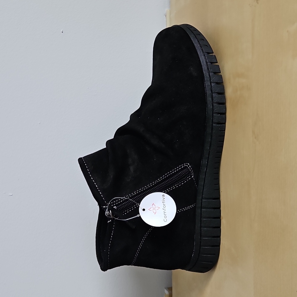 Comfortiva Black Women's Ankle Boots